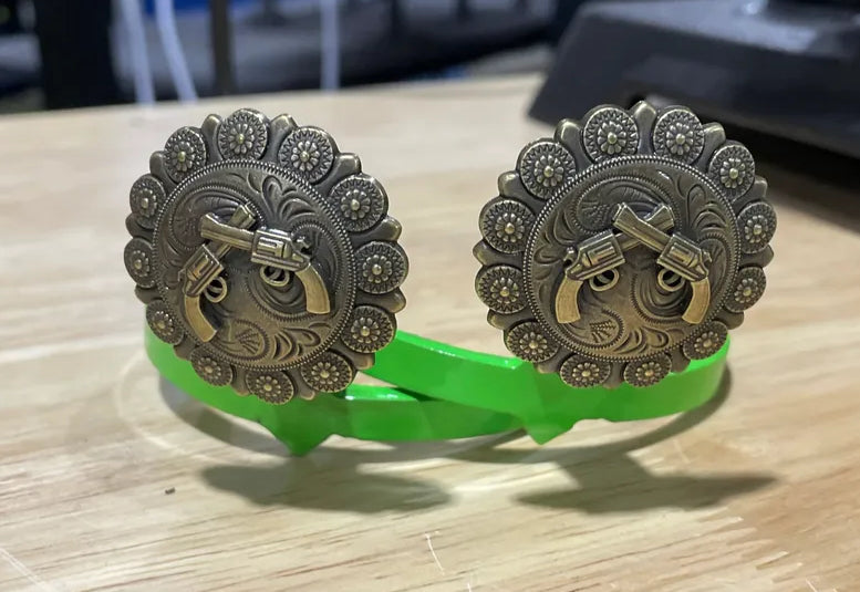 Crossed Pistol Cowgirl Cuffs