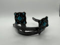 Square berry concho with turquoise Cowgirl Cuff