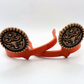 Handcrafted Antique Copper Longhorn Cowgirl Cuff featuring a longhorn design, western scrollwork, berry-edge detailing, and ranch-inspired western styling.