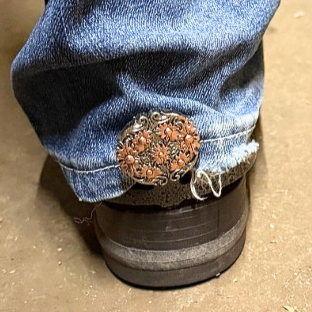 Antique Victorian Floral Cowgirl Cuff Western Boot Accessory