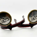 Cowboy at the Cross Solid Cowgirl Cuff featuring a kneeling cowboy beside a cross in an antiqued western medallion. Handcrafted western boot accessory designed to keep jean hems off the ground.