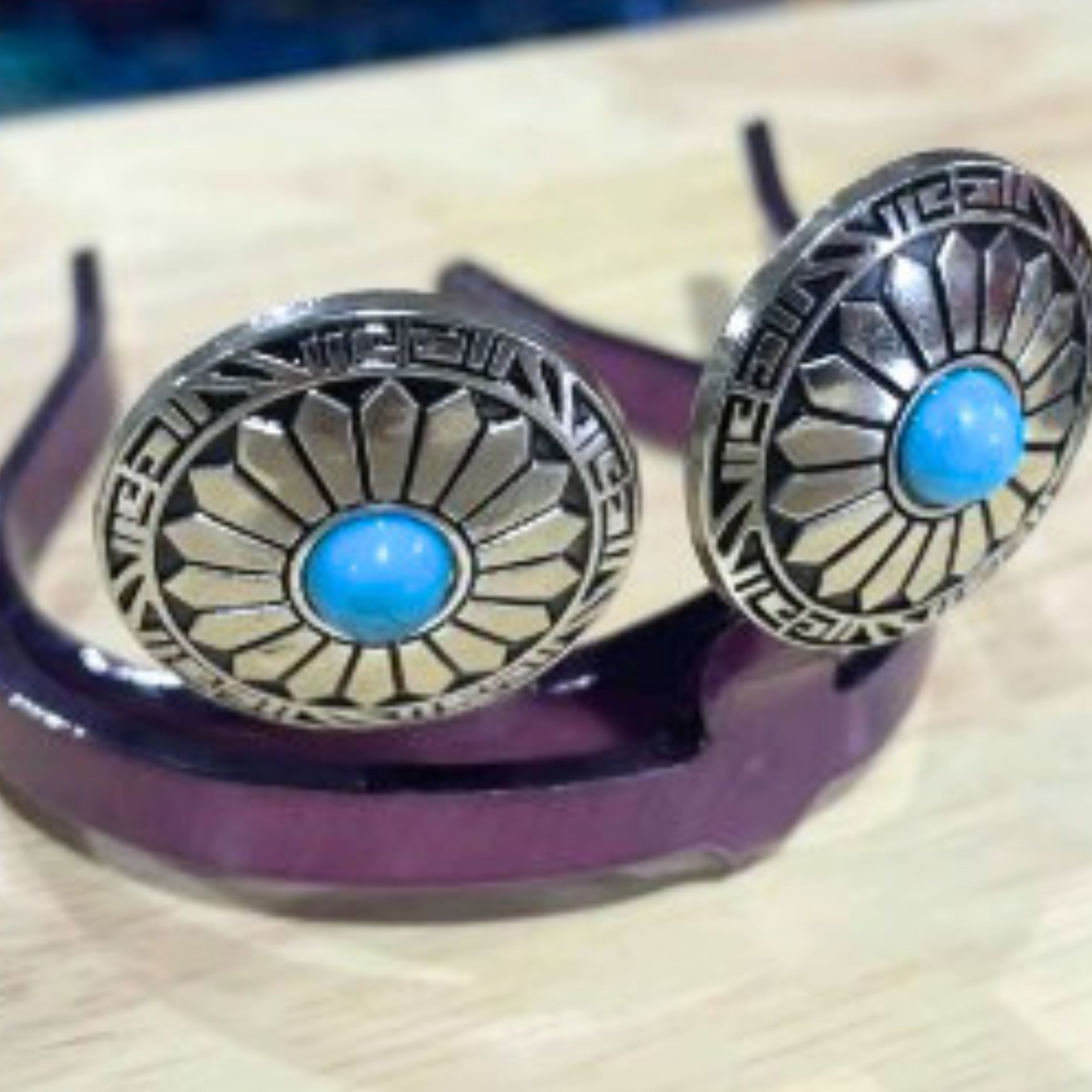 Handcrafted Decorative Sunflower Cowgirl Cuff featuring sunflower-inspired metalwork, turquoise center stone, and western styling designed for cowboy boots.