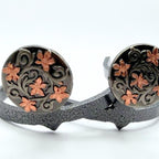 Handcrafted Floral Cowgirl Cuff featuring copper flowers, western scroll details, and feminine western styling designed for cowboy boots.
